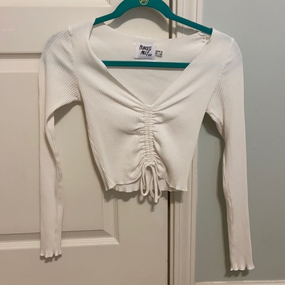 Princess Polly Tops - Princess Polly Long Sleeve White Top - Size 4